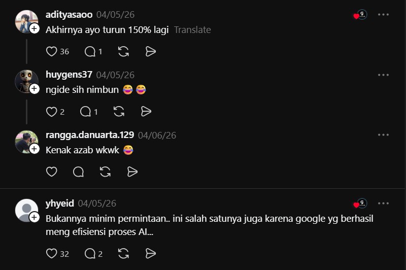 Komentar Netizen Mengenai Penurunan Harga RAM