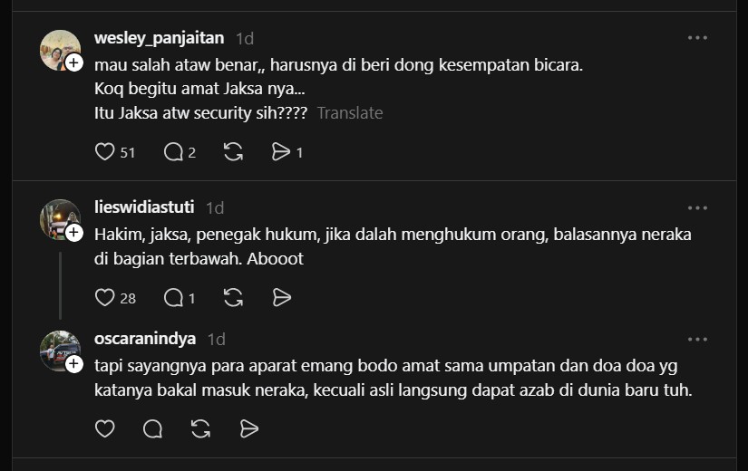 Komentar Netizen Mengenai Kasus Pembunuhan Indramayu